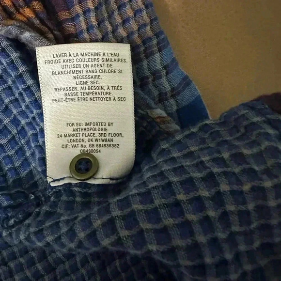 Anthropologie Holding Horses Dress Tunic Plaid Hi-Lo Button Up Womens S - Picture 5 of 11